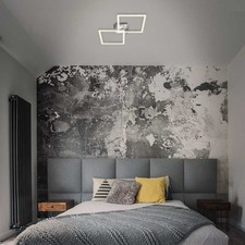 LED Deckenleuchte Chrom 52x52cm 18W 2000lm warmweiß Glitzereffekt 3-Step-Dimmbar