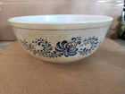Vintage PYREX Homestead Nesting Mixing Bowls #403 & 404 Blue Tan Retro Kitchen