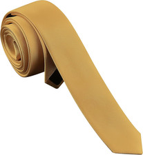Men's Skinny Ties Solid Color Formal Neckties 1.58" 4CM Slim Ties For Men
