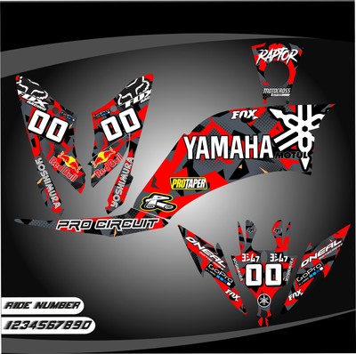 Yamaha Raptor 125  250 250R graphics kit  decals stickers atv Allá Years ATV Utv