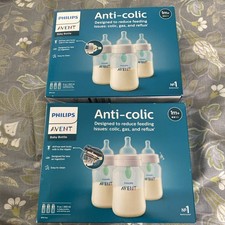 Philips AVENT Anti-Colic Baby Bottle with AirFree Vent, 9oz, 6 Pk, 1m , Blue