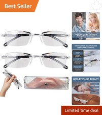 Stylish 2-Piece Intelligent Zoom Reading Glasses - Anti Blue Light Protection