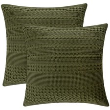 Soft Cotton Euro Pillow Shams, 2-Pack, Capulet Olive