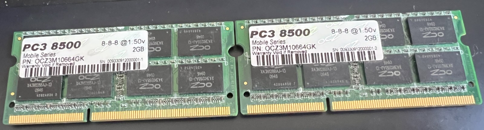 OCZ 4GB RAM DDR3 SODIMM 2x2GB 1066MHz PC3-8500 Kit MacBook Notebook