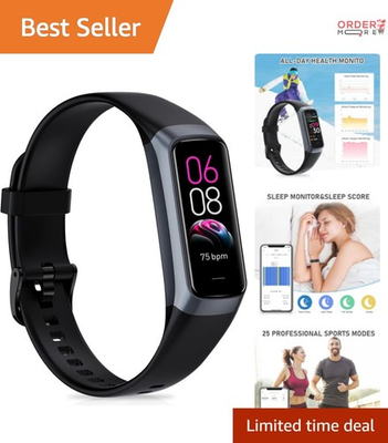 #ad Fitness Tracker Waterproof AMOLED 1.1 Inch Heart Blood Pressure Sleep Monitoring $42.98