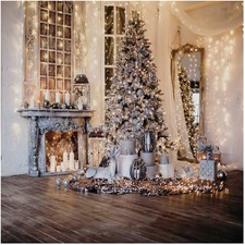10x10FT Christmas Photography Backdrop Fireplace Theme Party Supplies