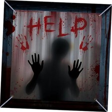 Large Scary Bloody Handprints Halloween Window Decorations - Large Window Decor