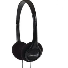 Lightweight On-Ear Headphones in Black   Portable with Deep Bass Response