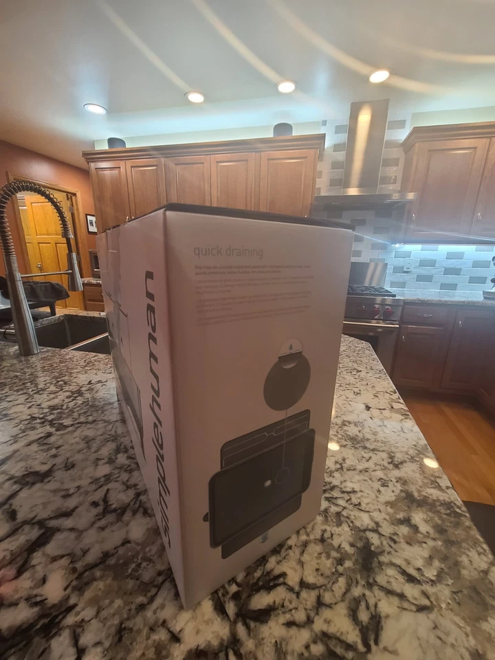 Estante de secado de platos de cocina simplehuman con caño giratorio a prueba de huellas dactilares Stai... Foto 4 de 4