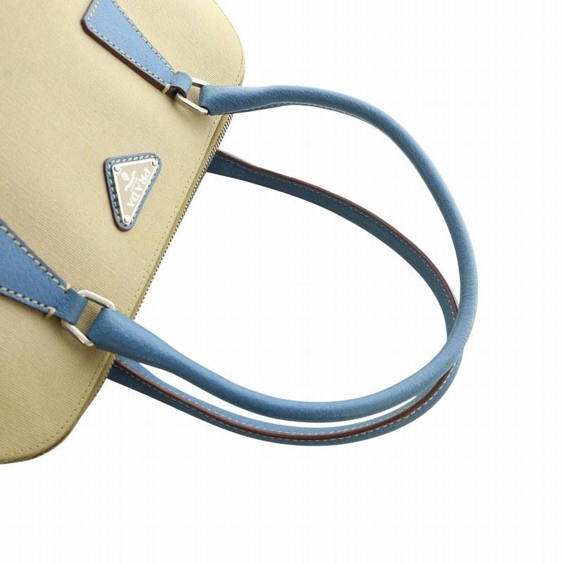 Prada Handbag Canvas Leather Triangular Logo Plat… - image 3