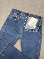 Vintage Levis Jeans Mens 33x36 FITS 33x35 Blue 501 Denim Button Fly 90s USA