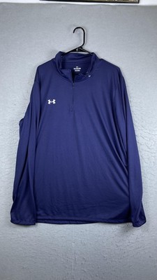Under Armour Team Tech Pullover Mens 2XL Blue 1/4 Zip Long Sleeve Athletic Top