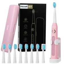 Fairywill Sonic Electric Toothbrush USB Rechargeable with 8 Brush Heads 5 Modes