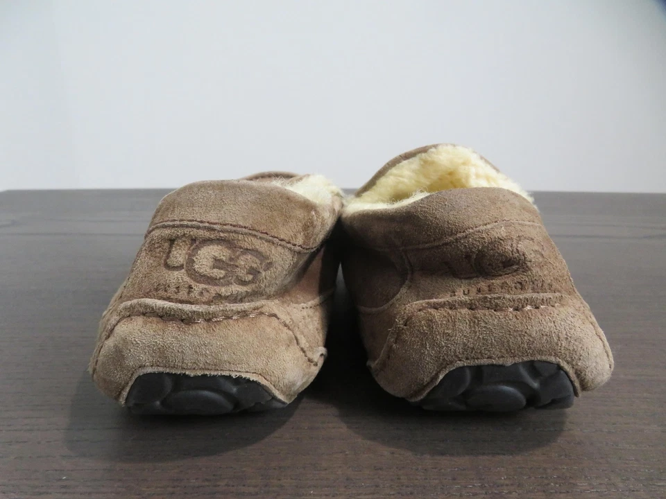 UGG Ascot Shoes Mens Size 12 Brown Suede Shearling Lined Slippers Indoor Outdoor - Image 4 of 4