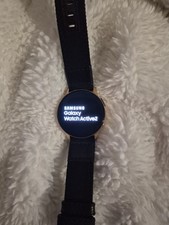 Samsung Galaxy Watch Active2 40mm Gold Stainless Case Black Fabric Band HR BT