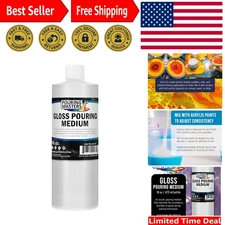 Clear 16oz Gloss Pouring Medium for Acrylic Art: Safe & Innovative Flow Enhancer