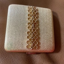 Vintage Avon gold compact, pressed powder. No puff. 3x3”