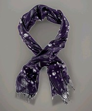 Disney Store Nightmare Before Christmas Jack Skellington Metallic Fringe Scarf