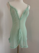 La Perla Sheer Mint Green Lace Chemise Nightgown