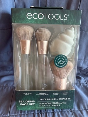 ECOTOOLS SPA GEMS FACE SET 3 FACE BRUSHES + SPONGE SET - NEW