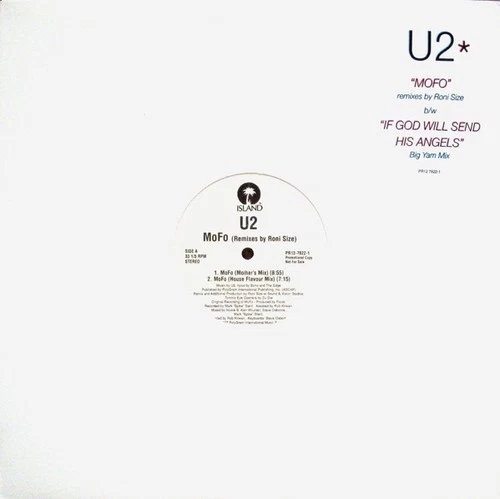 U2 Mofo + If God Will Send His Angels - 3-Track Remix 12" Single Vinyl PR12-7822