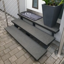 Treppenstufe - außen freitragend Nero Assoluto 8,5cm stark geflammt ab 204,00 €