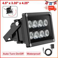 IR Illuminator 90 Degree Wide Angle, 8-LEDs IR Infrared Light 850NM Infrared