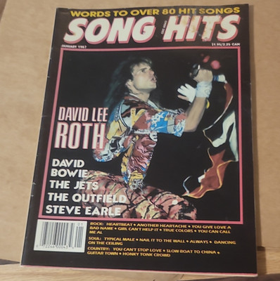 Song Hits Magazine Jan 1987 Issue 1 Illustrated David Lee Roth David Bowie