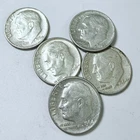 ROOSEVELT SILVER DIMES LOT OF 5 90% SILVER CIRCULATED COINS FREE SHIPPING #9834
