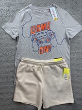 All in Motion Cat  Jack Boys Youth XL 14 Short Sleeve T-Shirt  Shorts Outfit