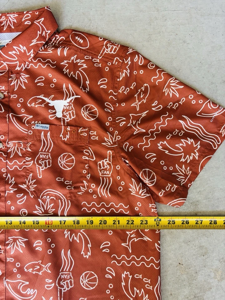 Men’s Texas Longhorns Columbia Super Slack Tide Omni-Wick Button-Up Shirt Size L - Image 2 of 4