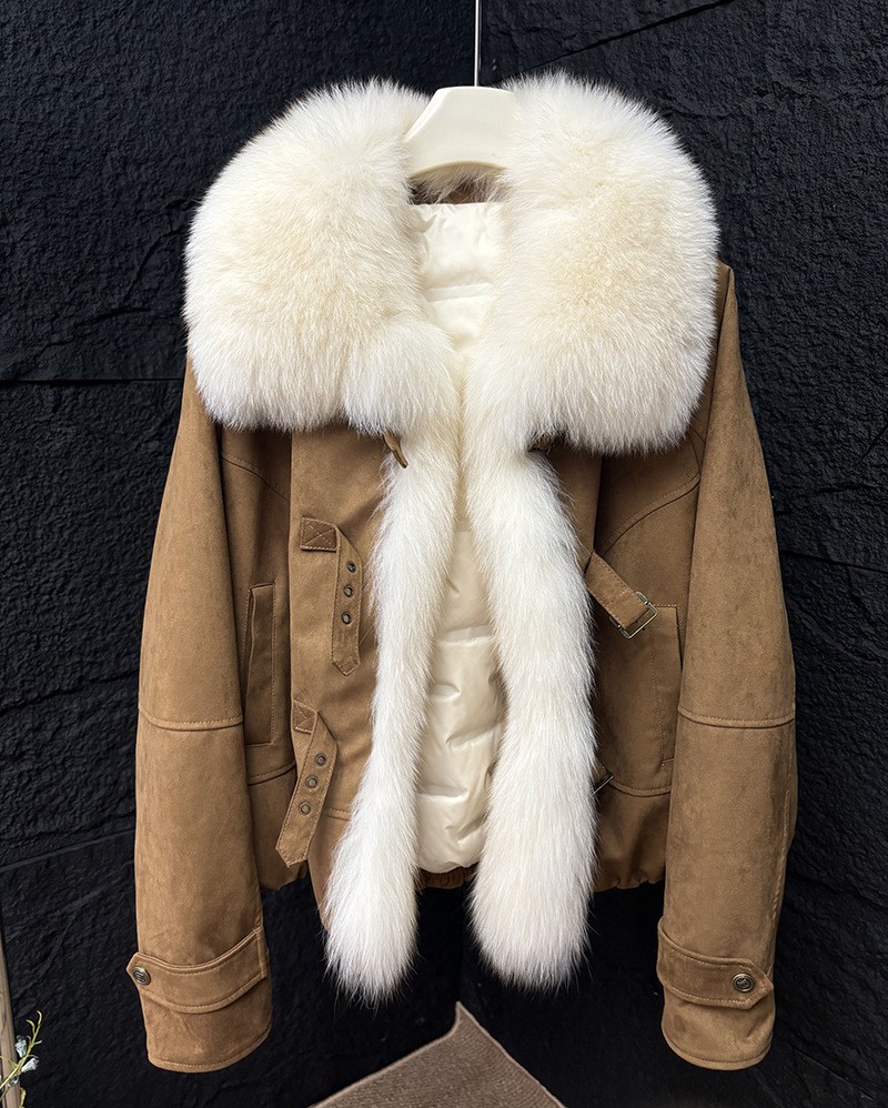 Winter Fox Fur Parka New Real Fur Lining Warm Coat Women's Down Jackets Ladies