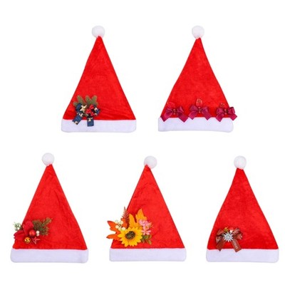 Velvet Santa Clauses Hat Xmases Holiday Hat Festive Holiday Party Supplies