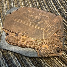 Vintage Miedziana prasa do pisania znaczków Płyta do drukowania Poręczna skrzynia Samolot
