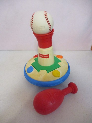Fisher Price-Brilliant Basics-Baby Baseball Tee-Ball-Bat-1994-6-36mos.-Shown - Picture 2 of 8