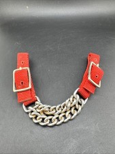 SHOWMAN ADJUSTABLE NYLON CURB  CHAIN, RED, DOUBLE CHAIN