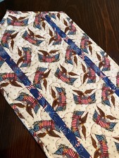 Handcrafted- Quilted Table Runner-Patriotic Symbols - Eagles  Flags New 2026 