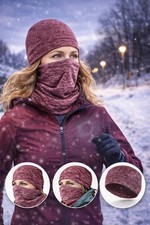 Running Gift Winter Beanie Neck Gaiter Headband Set Breathable Thermal