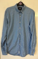 Austin Reed Men’s Blue & White Striped Lightweight Long Sleeve Shirt Size Large