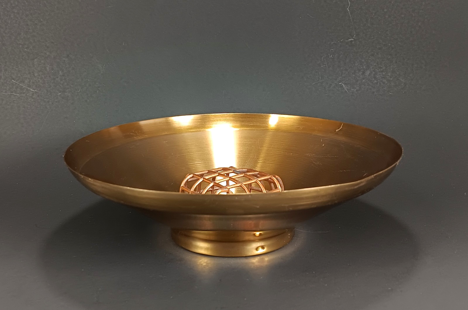 VTG Flower Frog Dish Bowl-O-Beauty Floral Arrangement Planter Bronze MCM Vogue