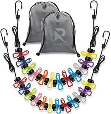 2 Pack Travel Clotheslines with 12 Colorful C...
