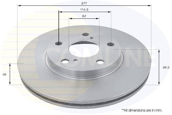 2 PCS COMLINE ADC2513V Brake Disc
