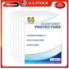 65 Pack Clear Sheet Protectors, 8.5 x 11 inch Page Protectors