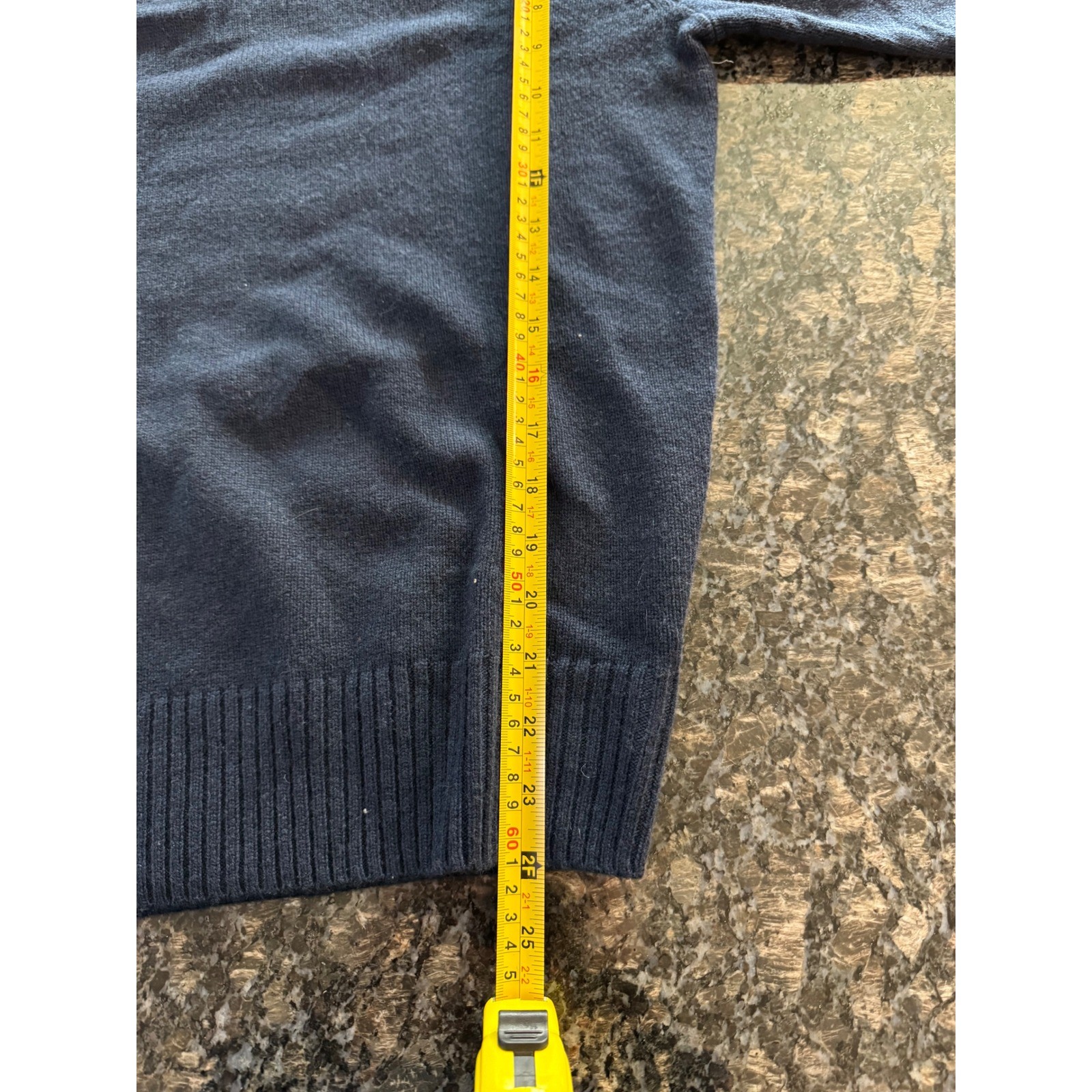 Lacoste Mens Navy Blue 100% Wool Quarter Zip Sweater AH3052 Size 4 M Classic Fit thumbnail 9