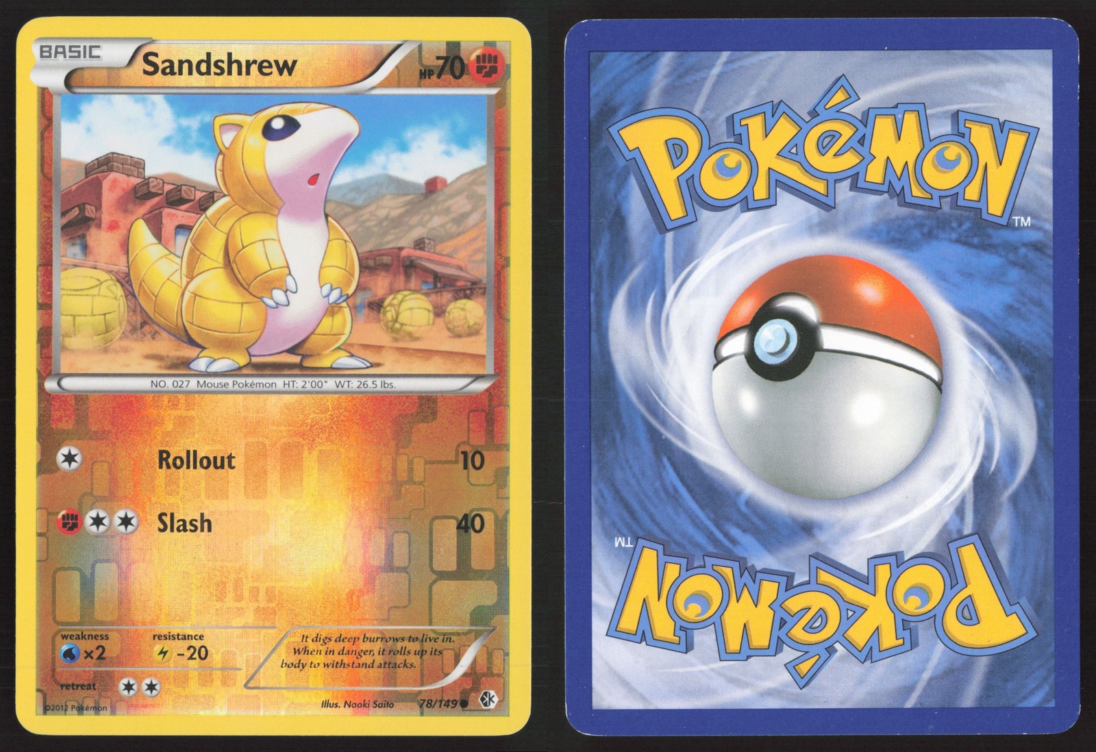 Pokemon TCG | Sandshrew 78/149 | Boundaries Crossed Common Reverse Holo | LP