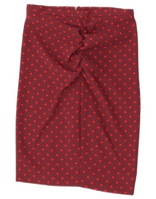 Max Mara Damen Weekend gerader Rock UK 6 XS W27 burgunderrot gepunktet YH09