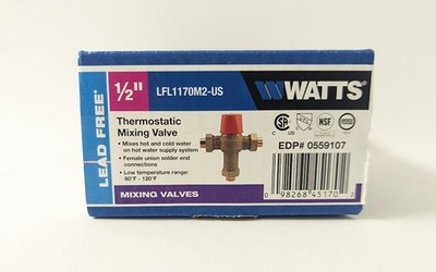 Watts LFL1170M2-US 1/2'' Lead Free Brass Thermostatic Mixing Valve