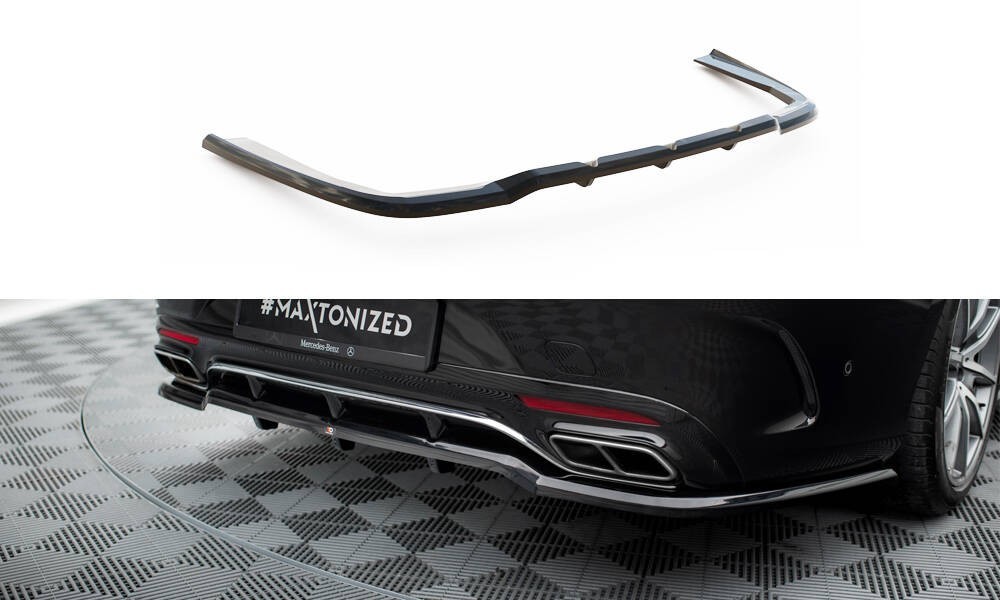 Splitter Arrière Maxton Mercedes S Coupe AMG-Line avec Barre Verticale Stabilisatrice d'Air