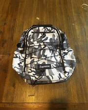 Supreme Snow Camo Backpack Black White Gray Bungee Cord Streetwear Bag