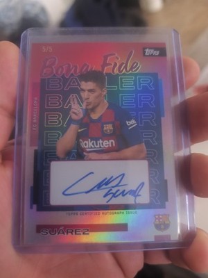 Topps FC Barcelona Team Set Suarez Bona Fide Auto /5 Numbered Autograph NM